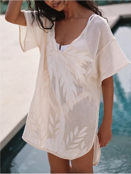 Celandine Other - Celandine Cream Mesh Beach Cover-Up Tunic